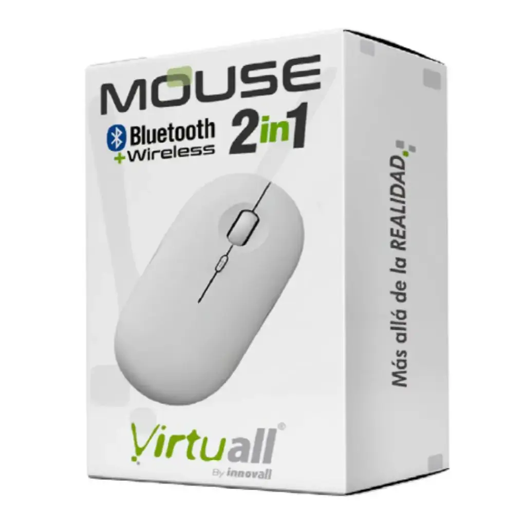 Mouse Inhalámbrico 2 en 1 Recargable Bluetooth + Wireless