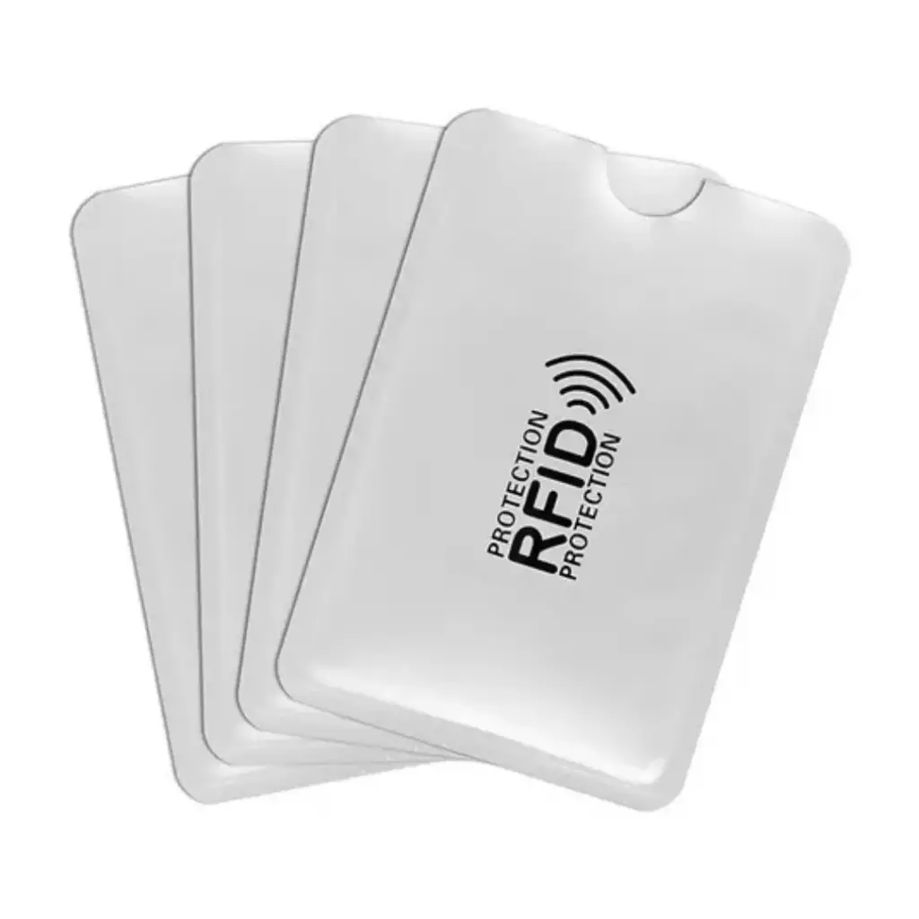 Protector Tarjeta Crédito Débito Antirobo RFID x 1 unidad (Plateado)