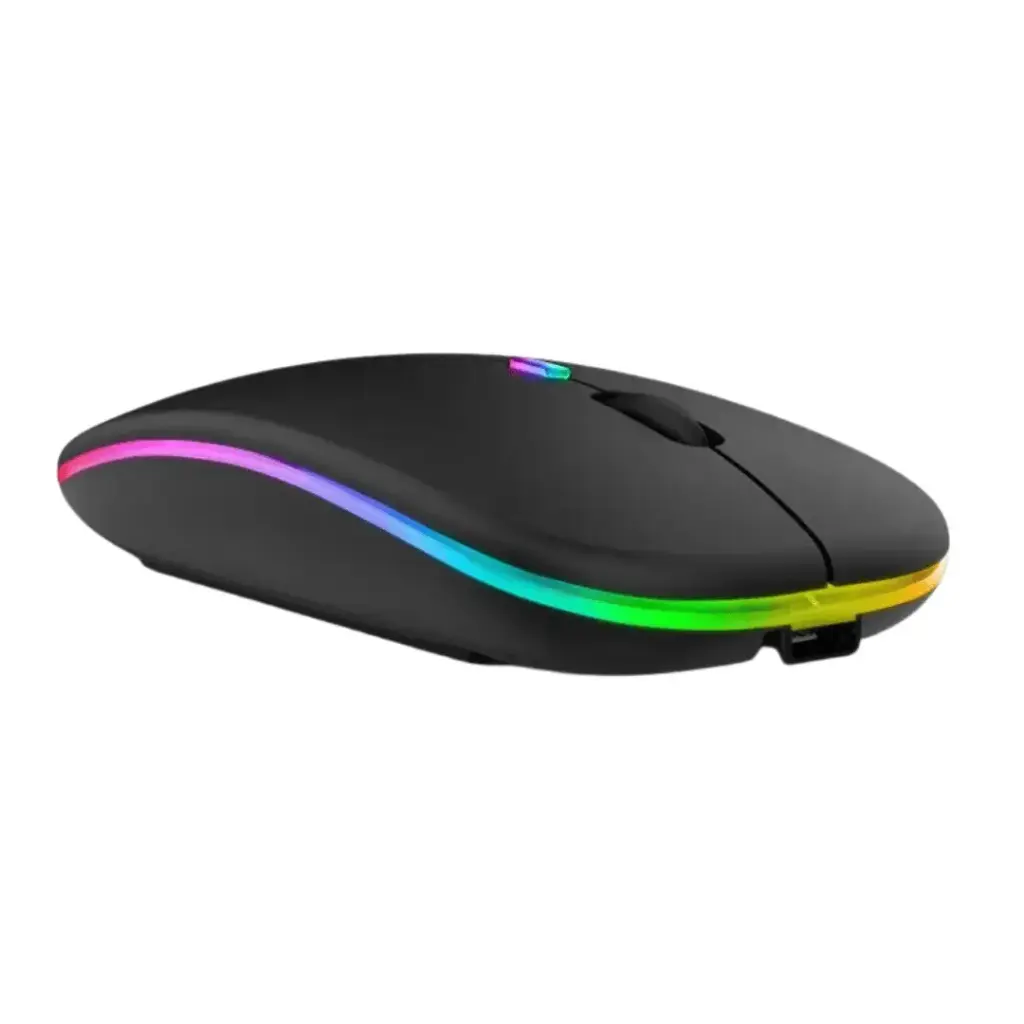 Mouse Inalámbrico Recargable Dual MS-51 (Negro)