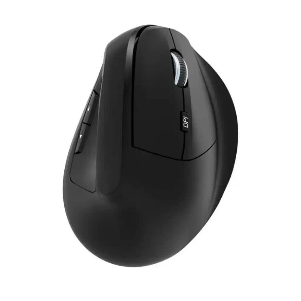 Mouse Ergonómico Inalámbrico Recargable Dual MS-55 (Negro)