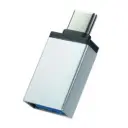 Adaptador OTG Tipo C macho a USB hembra (Plateado)