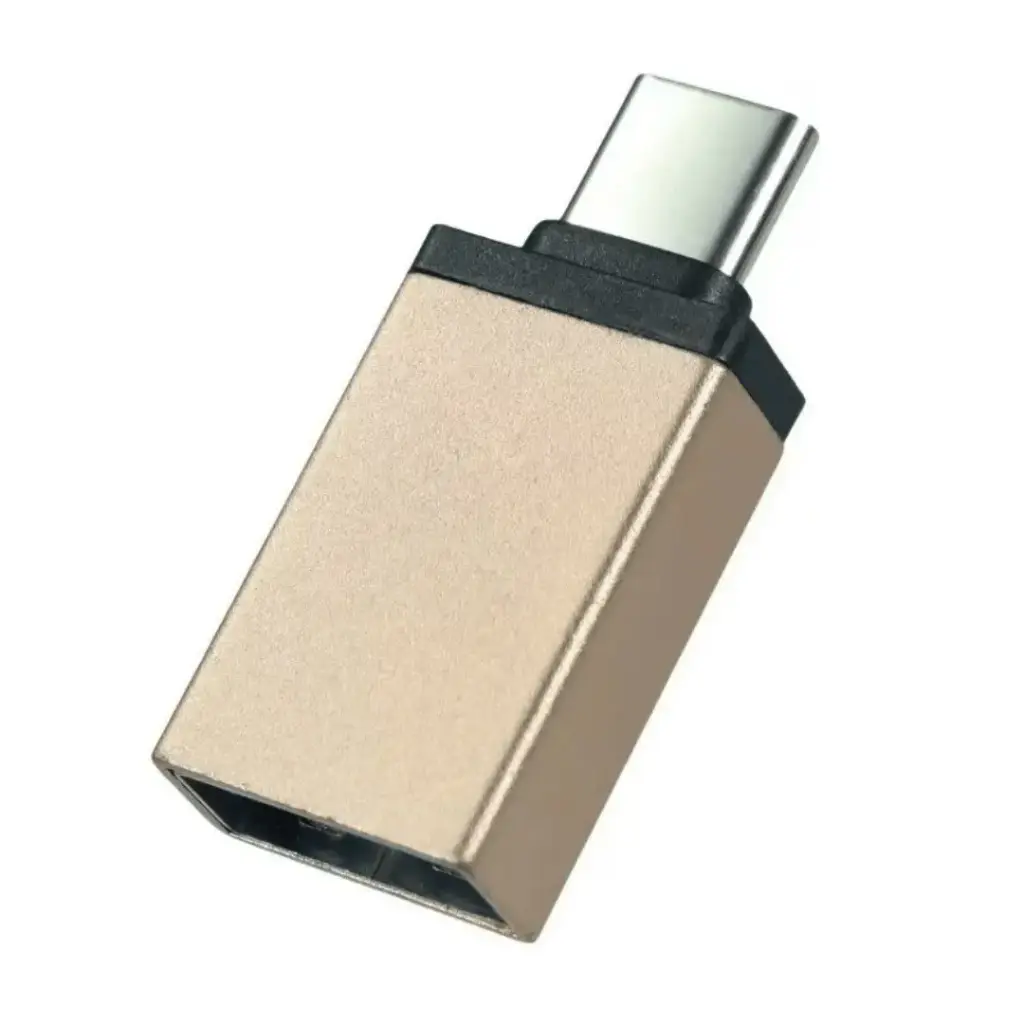 Adaptador OTG Tipo C macho a USB hembra (Dorado)