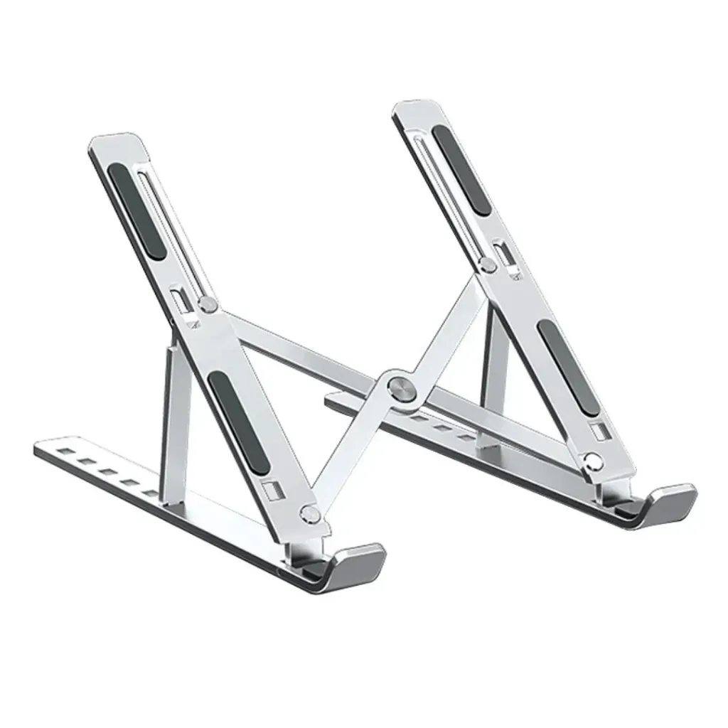 Base de aluminio plegable para portátil y tablet (Plateada)