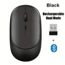 Mouse Inhalámbrico Recargable 2 en 1 Wireless + Bluetooth (Negro)