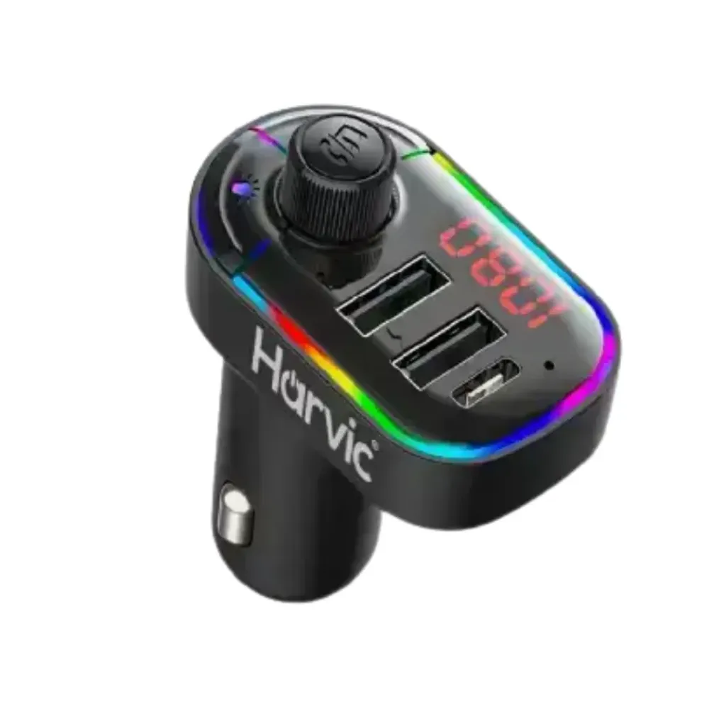 Adaptador Bluetooth Multifuncional para Carro Harvic PLBT-250 – Transmisor de Audio Inalámbrico y Manos Libres