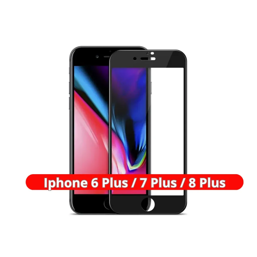 Vidrio Blindado Premium Borde Negro iPhone 6 Plus / iPhone 7 Plus / iPhone 8 Plus