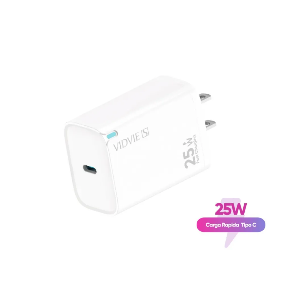 [LP0130035] Cargador Completo 25w (Adaptador de corriente + Cable Tipo C a tipo C 1 mtr) VIDVIE VS-A13C&C