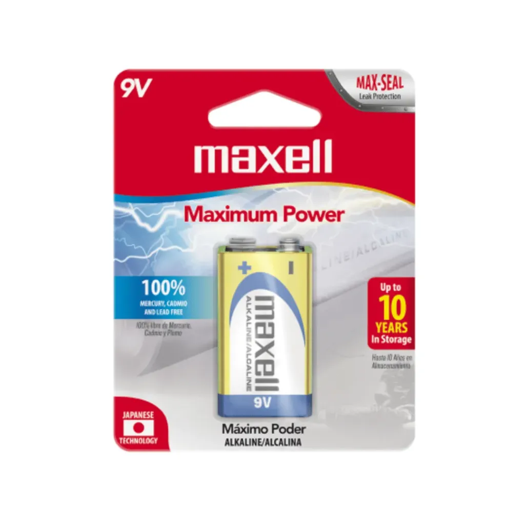 Pila Alcalina Maxell, 9V