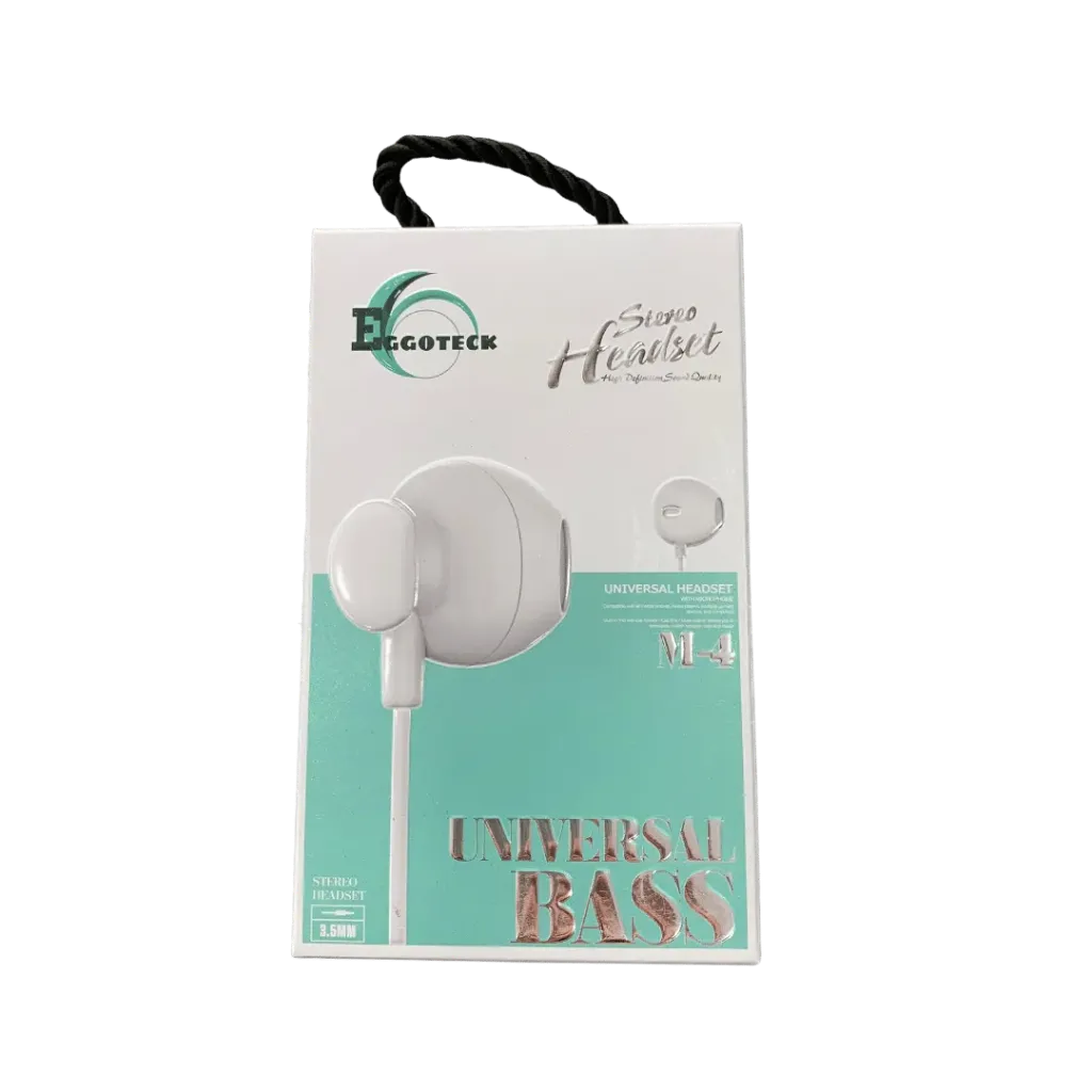 Audífonos manos libres plug 3.5mm Eggoteck M-4 (Blanco)