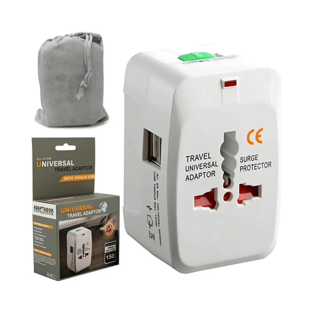 Adaptador Convertidor Universal de Viaje con Puertos USB – Cargador Internacional Todo en Uno