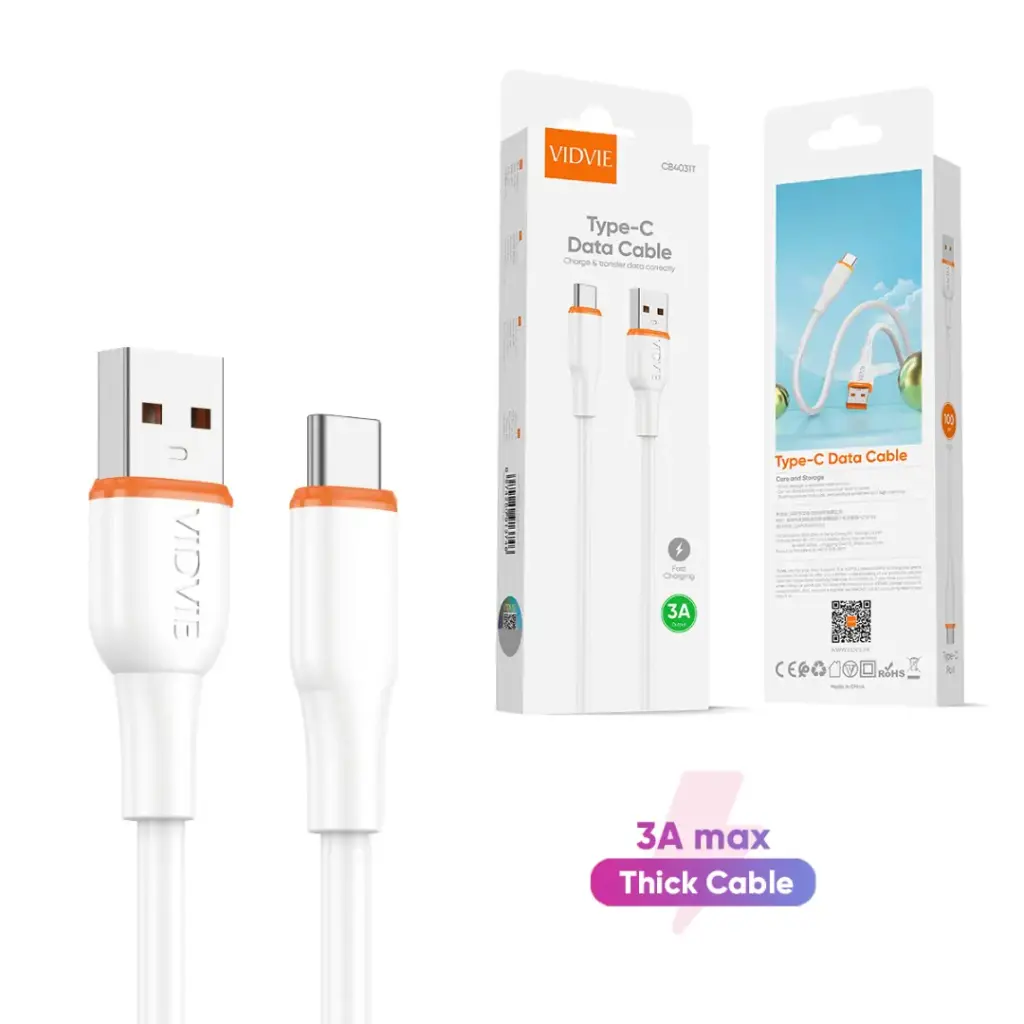Cable Vidvie USB a Tipo C 1 mtr 3A CB4031T