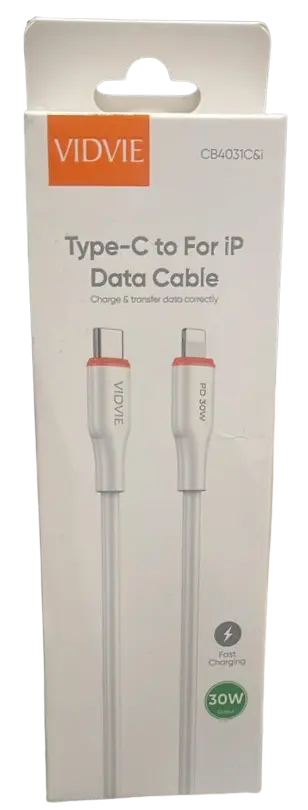 Cable Vidvie  Tipo C a Lightning (Iphone) 30W 1mtr