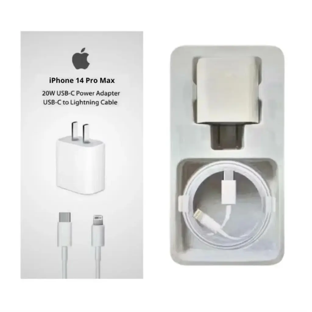[LP0110010] Cargador Completo Original IPhone USB-C 20w (Adaptador de corriente + cable Tipo C a Lightning 1 mtr)