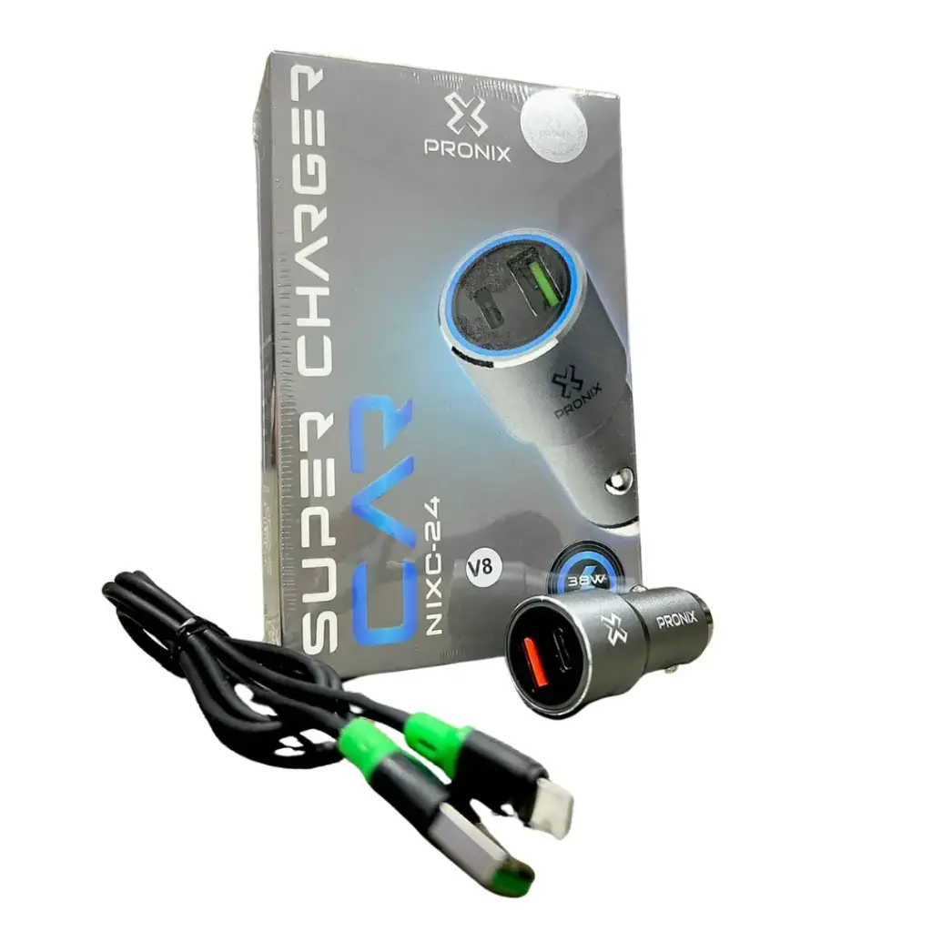 Cargador Pronix 38W + cable Carga rápida para carro 