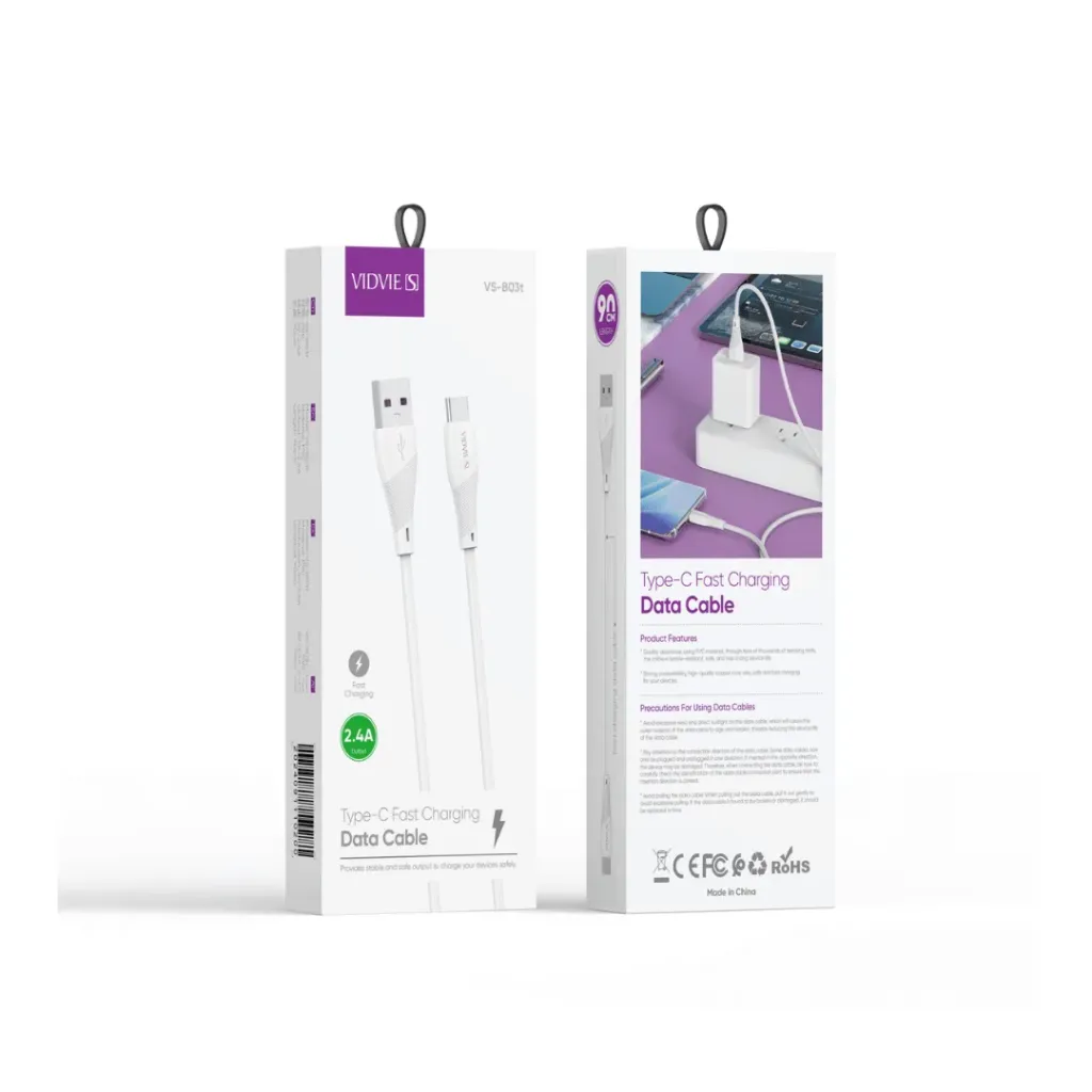 Cable Vidvie USB a Tipo C 2.4A VS-B03t