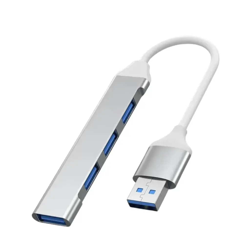 Multipuerto HUB USB - 4 en 1 HUB-63 (Plateado)