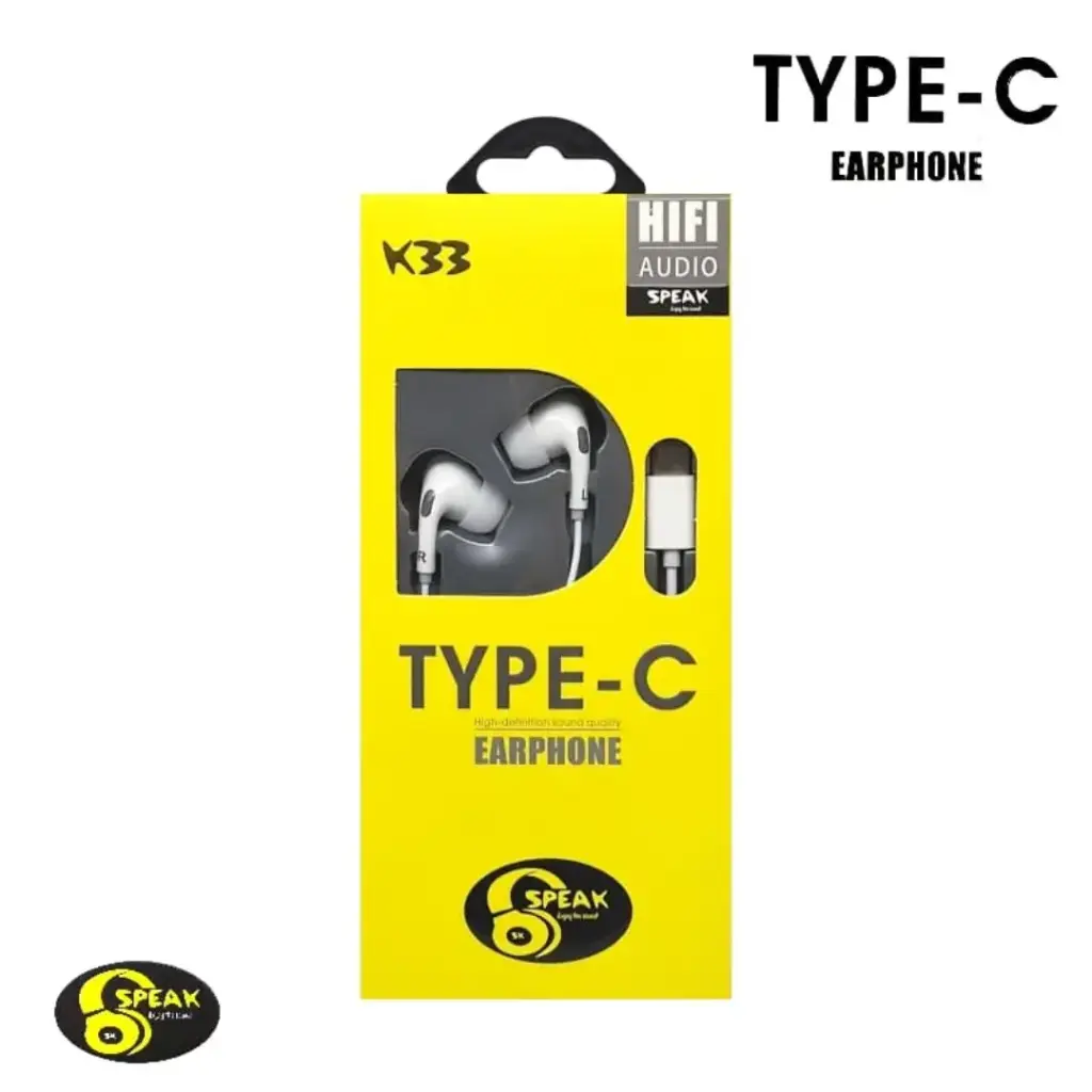 Audífonos manos libres, conector Tipo C HIFI Speak K33