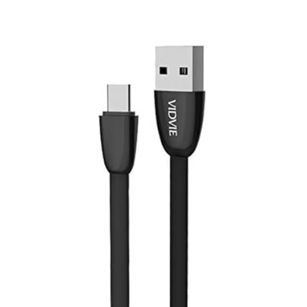 [LP0130032] Cable USB a Tipo C 2.1A 1 mtr VIDVIE CB411T (Negro)