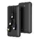 Power Bank 10000 mAh Carga Rápida Bateria Portátil Con 4 Cables incorporados Pantalla LED 1Hora GAR148