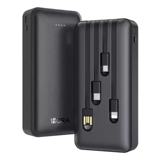 [2430002] Power Bank 20000 mAh Carga Rápida Bateria Portátil Con 4 Cables incorporados Pantalla LED 1Hora GAR1159