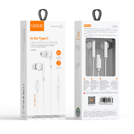 [02-4010] Audífonos manos libres, conector Tipo C, Vidvie HS664